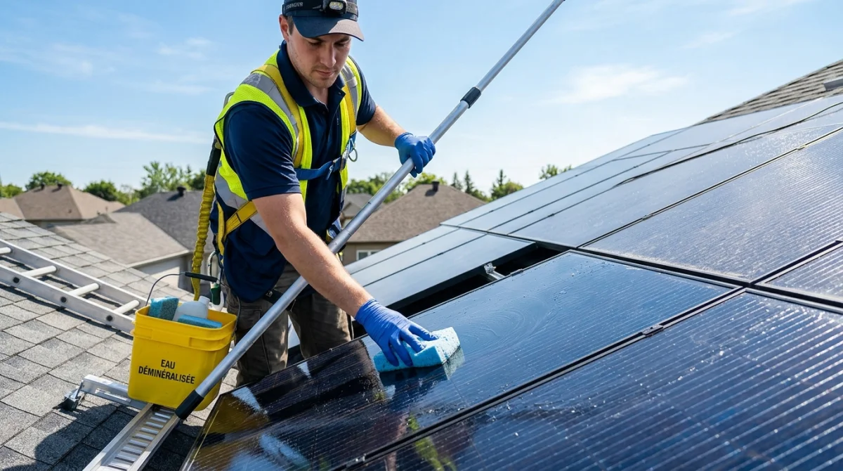 comment nettoyer les panneaux solaires sur le toit