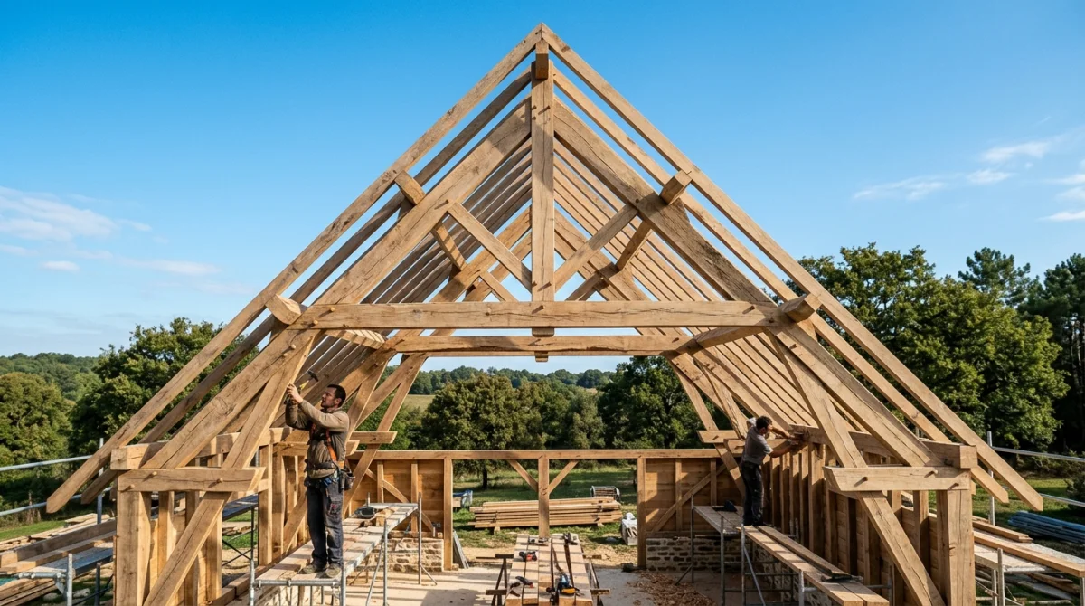 comment faire une charpente en bois 2 pentes