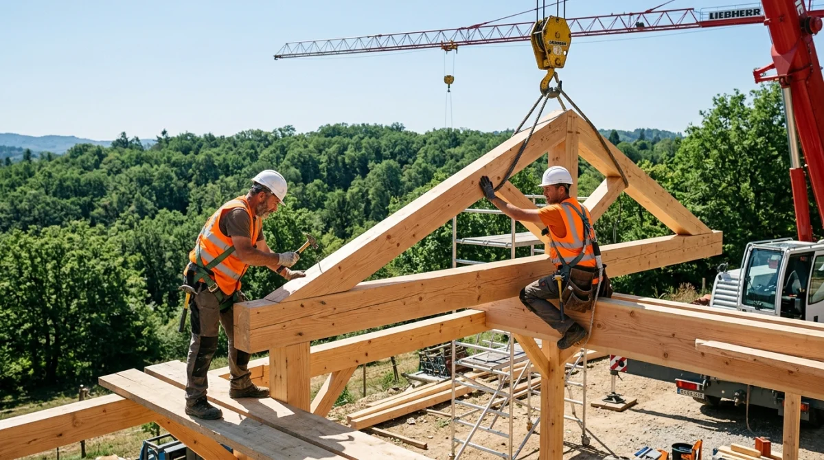 comment faire une charpente en bois 2 pentes
