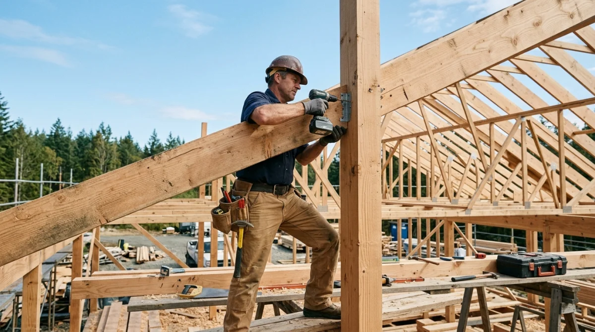 comment faire une charpente en bois 1 pente