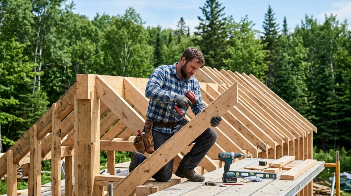 comment faire une charpente en bois 1 pente