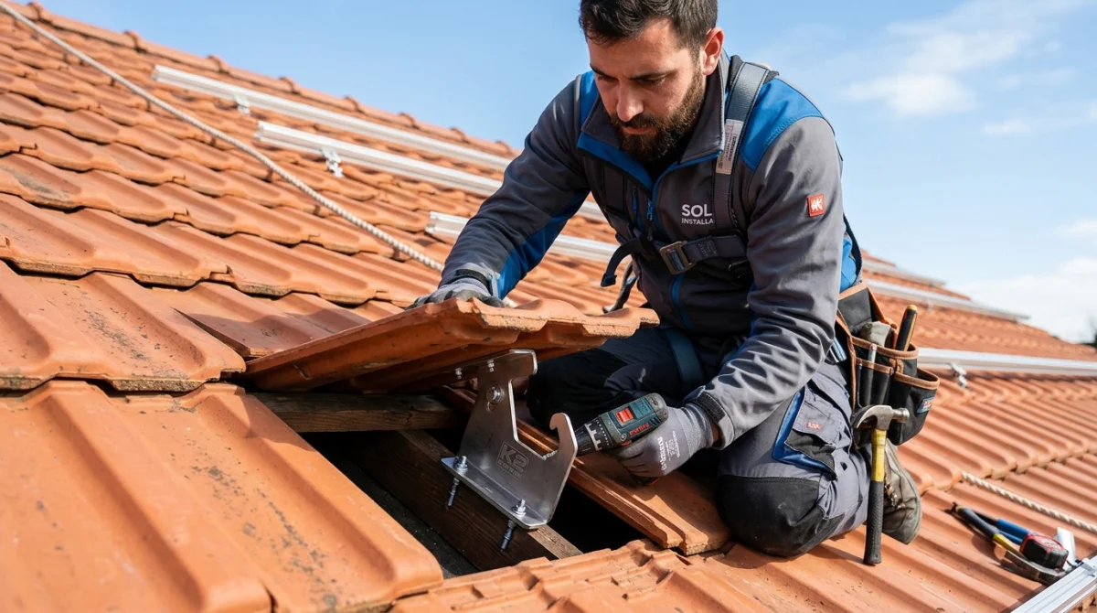 comment fixer panneau solaire sur toit tuile