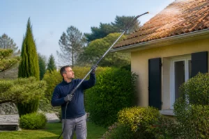 comment nettoyer une toiture sans monter sur le toit